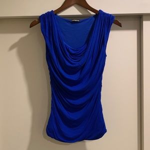 Cobalt Blue Sleevless Cowl Neck Top
